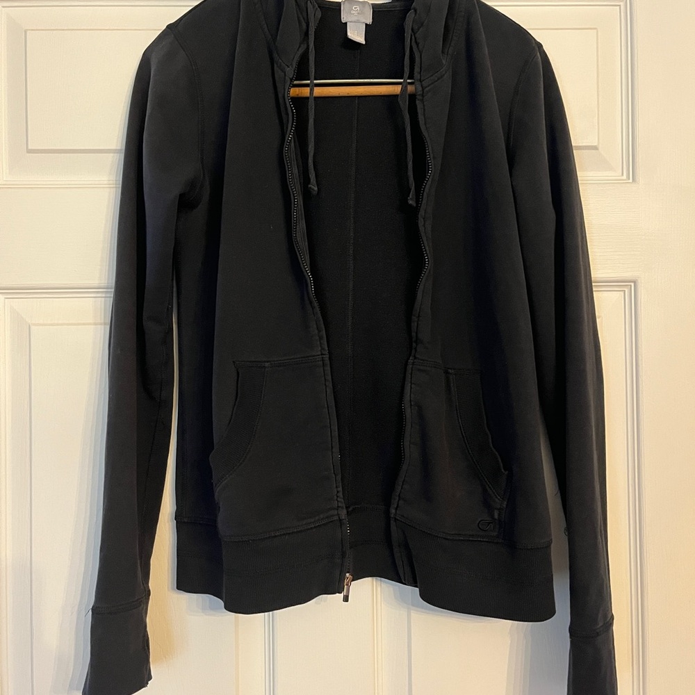 GAP Black Zip-Up Hooded Jacket
